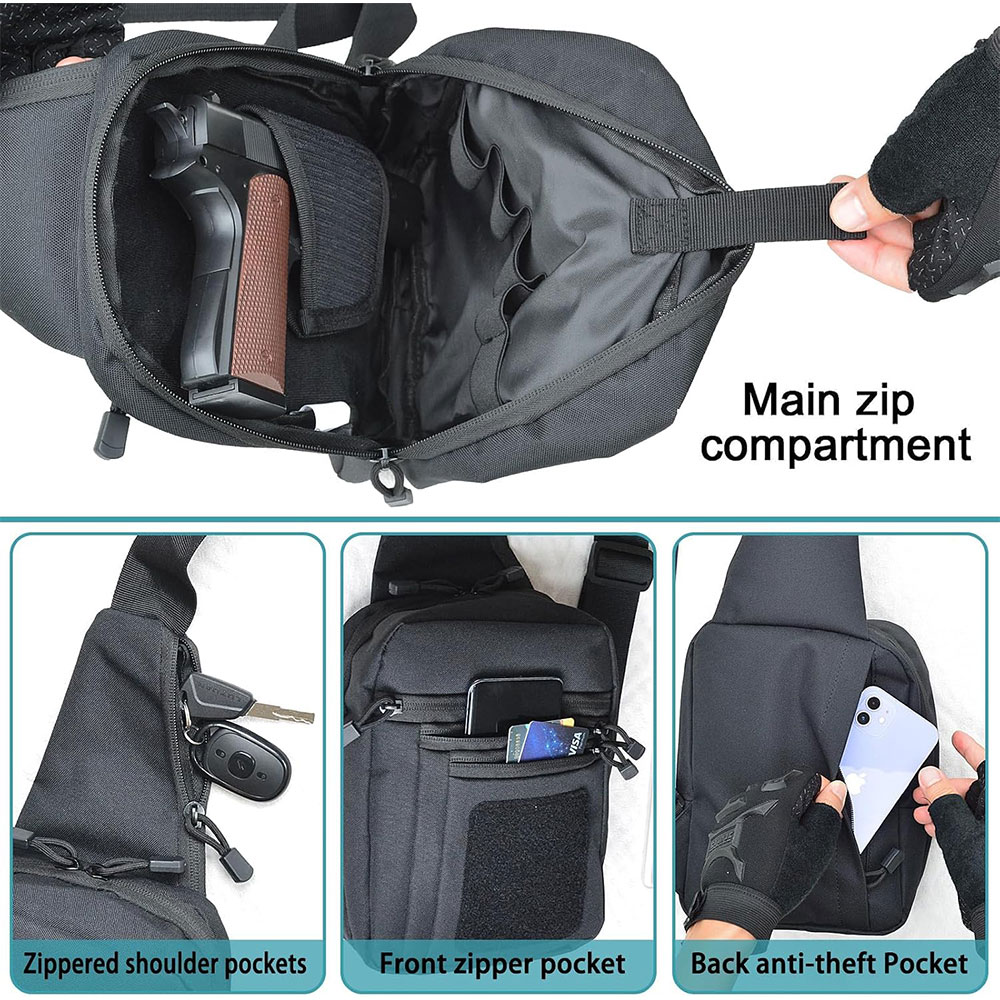 Bolsa táctica para pistola, de - Edc Concealed Carry Sling Bag reseña y precio